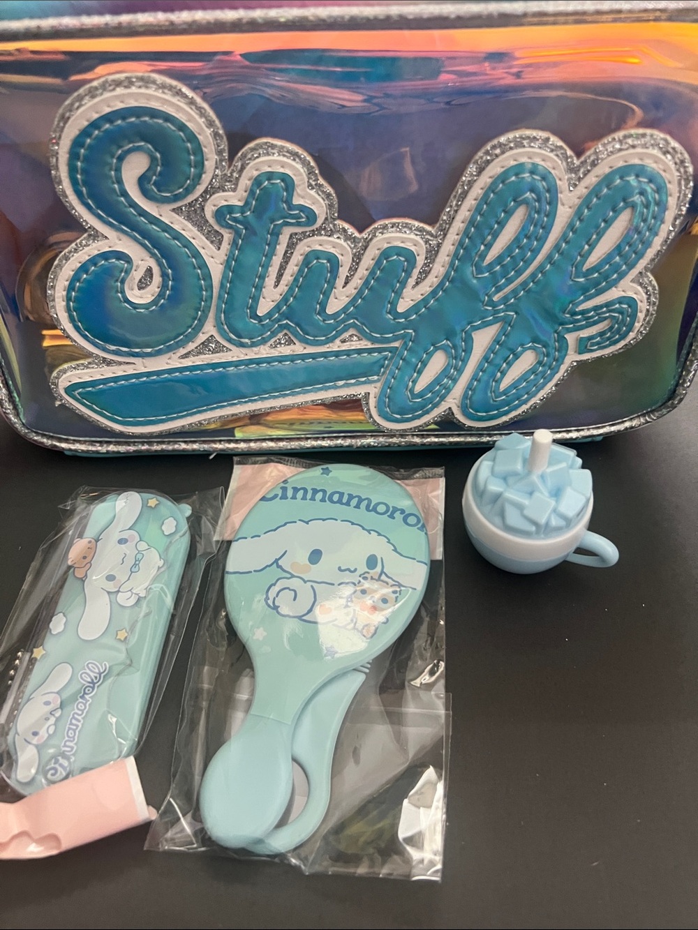 Makeup Bag with Cute Blue Cinnamoroll Accessories